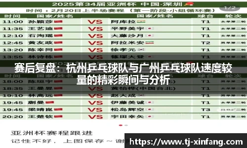 赛后复盘：杭州乒乓球队与广州乒乓球队速度较量的精彩瞬间与分析